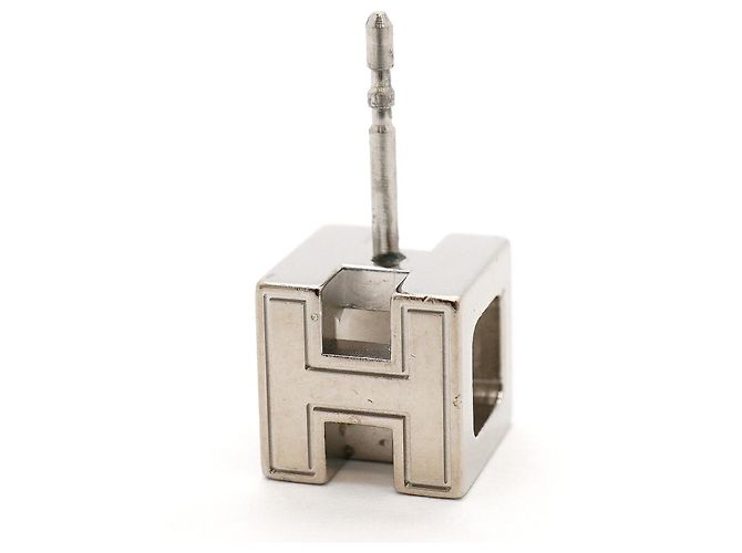 Hermès Hermes H-Cube Ohrringe Silber Roh - Ansicht 6