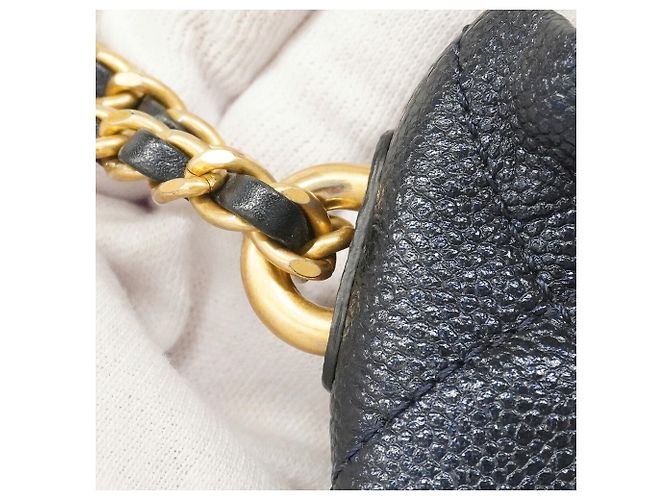 Borsa a tracolla con catena Chanel Matelassé Blu navy - vista 7