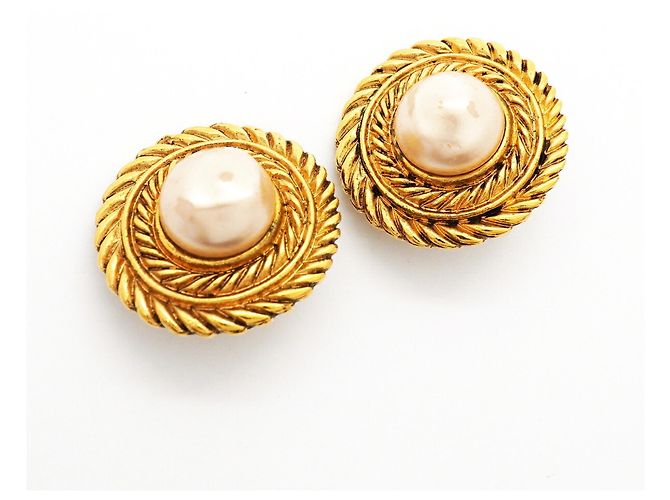 Orecchini a cerchio placcati oro Chanel D'oro - vista 2