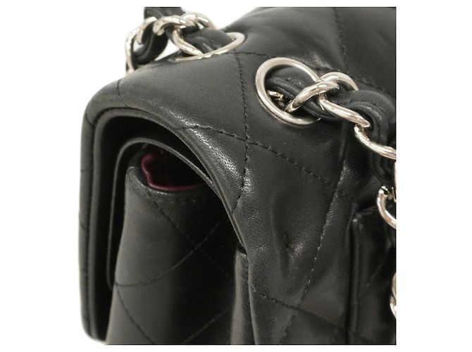 Borsa a tracolla Chanel in pelle d'agnello nera Nero - vista 6