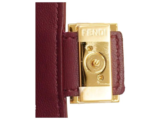 Borsa a tracolla Fendi in pelle Bordeaux Bordò - vista 5