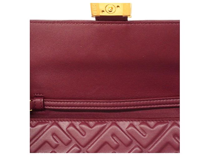 Borsa a tracolla Fendi in pelle Bordeaux Bordò - vista 8
