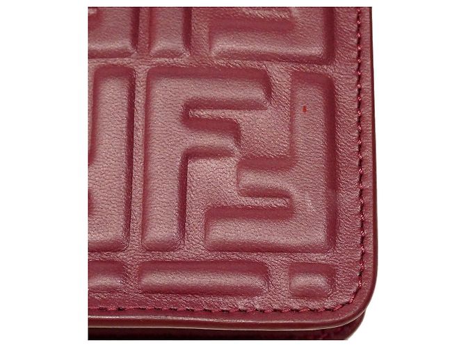 Borsa a tracolla Fendi in pelle Bordeaux Bordò - vista 9