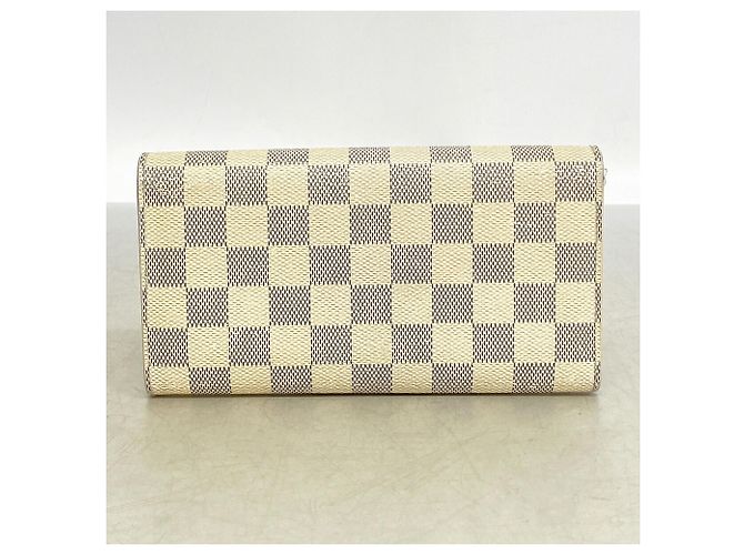 Louis Vuitton Damier Azur Portefeuille Sarah Long Wallet Bianco - vista 11