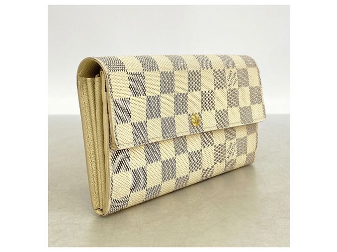 Louis Vuitton Damier Azur Portefeuille Sarah Long Wallet Bianco - vista 2