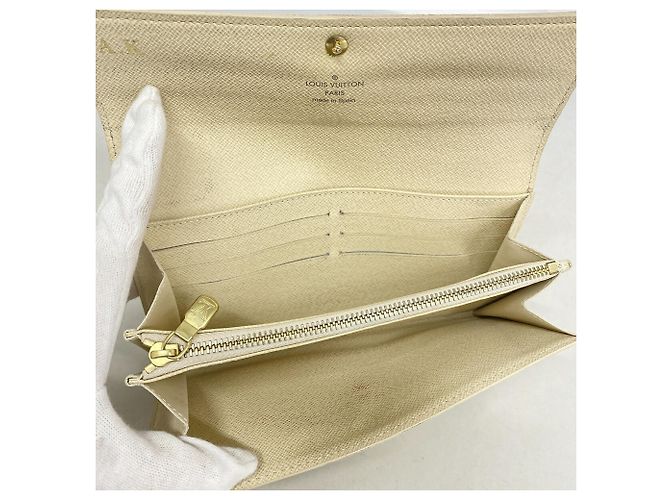 Louis Vuitton Damier Azur Portefeuille Sarah Long Wallet Bianco - vista 3