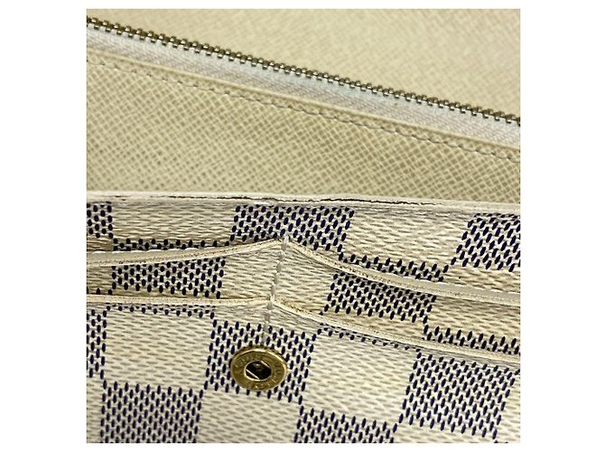 Louis Vuitton Damier Azur Portefeuille Sarah Long Wallet Bianco - vista 7