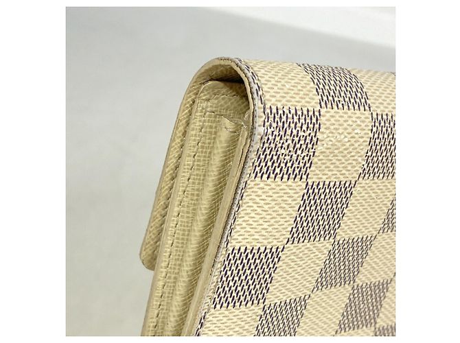 Louis Vuitton Damier Azur Portefeuille Sarah Long Wallet Bianco - vista 8