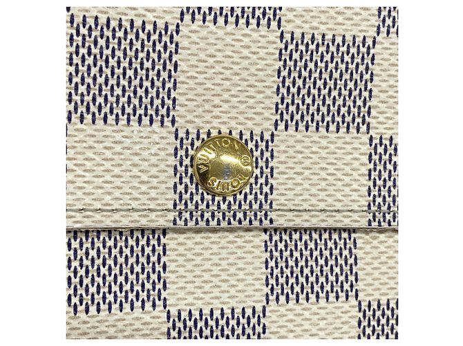Louis Vuitton Damier Azur Portefeuille Sarah Long Wallet Bianco - vista 9