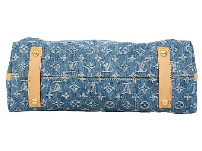 Borsa a tracolla Louis Vuitton Monogram Denim Carryall NM MM Blu - vista 3