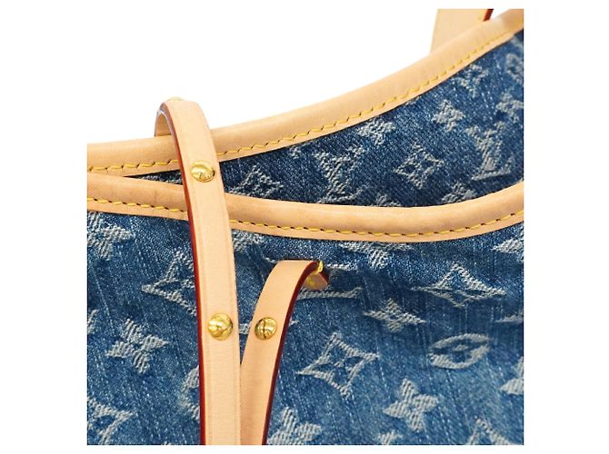 Borsa a tracolla Louis Vuitton Monogram Denim Carryall NM MM Blu - vista 6
