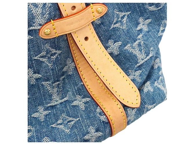 Borsa a tracolla Louis Vuitton Monogram Denim Carryall NM MM Blu - vista 7
