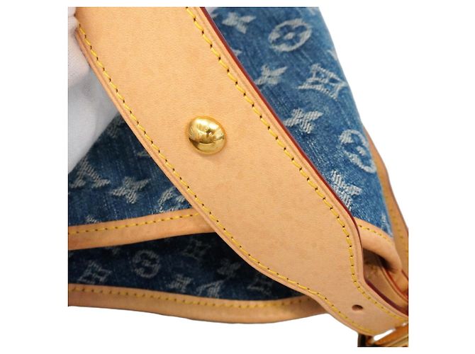 Borsa a tracolla Louis Vuitton Monogram Denim Carryall NM MM Blu - vista 8