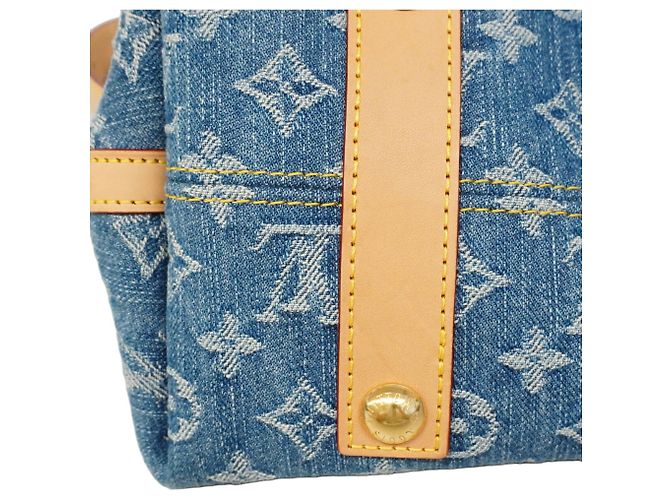 Borsa a tracolla Louis Vuitton Monogram Denim Carryall NM MM Blu - vista 9