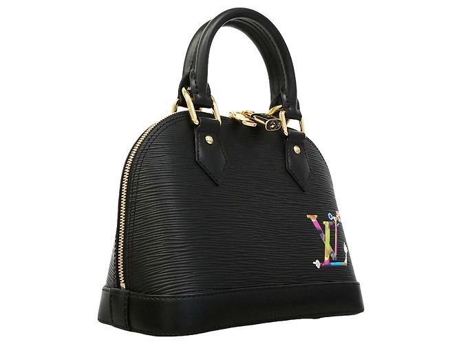 Borsa Louis Vuitton Alma BB in pelle Epi Nero - vista 2