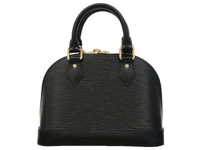 Borsa Louis Vuitton Alma BB in pelle Epi Nero - vista 8