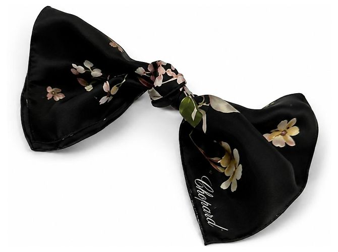 Carré in seta Chopard con stampa floreale nera Nero Rosa Bianco Verde - vista 3