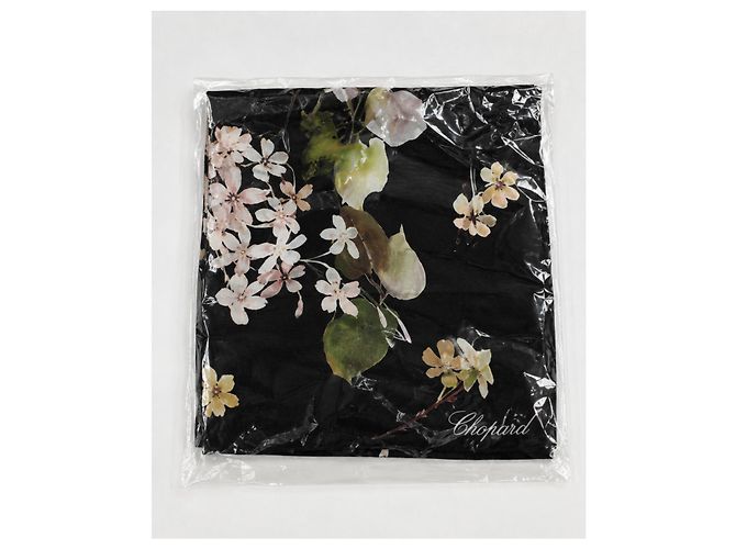 Carré in seta Chopard con stampa floreale nera Nero Rosa Bianco Verde - vista 4