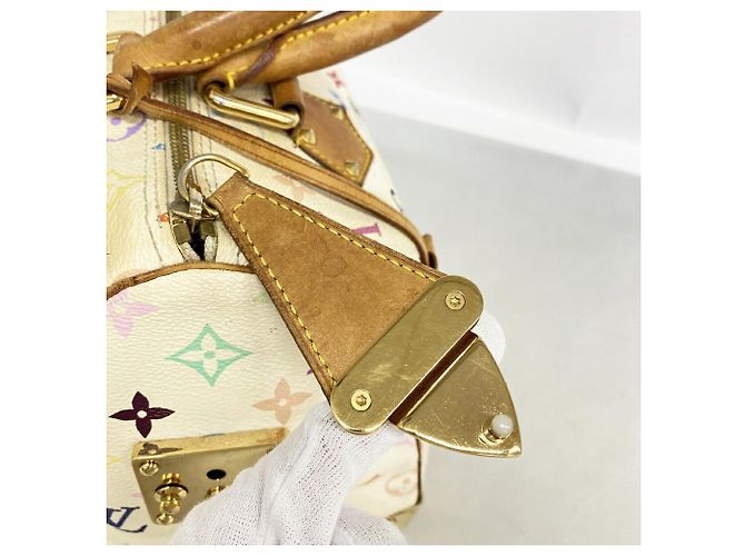 Borsa Louis Vuitton Monogram Multicolor Speedy 30 M92643 Blanc Bianco - vista 10