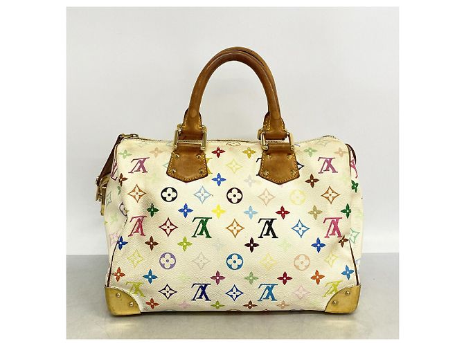 Borsa Louis Vuitton Monogram Multicolor Speedy 30 M92643 Blanc Bianco - vista 12