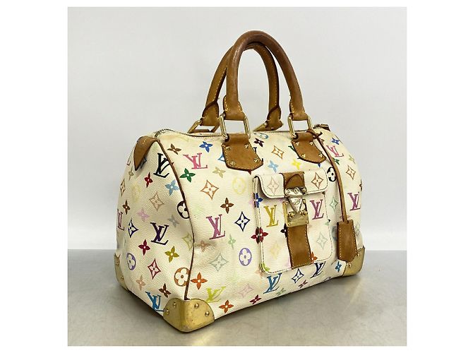 Borsa Louis Vuitton Monogram Multicolor Speedy 30 M92643 Blanc Bianco - vista 2