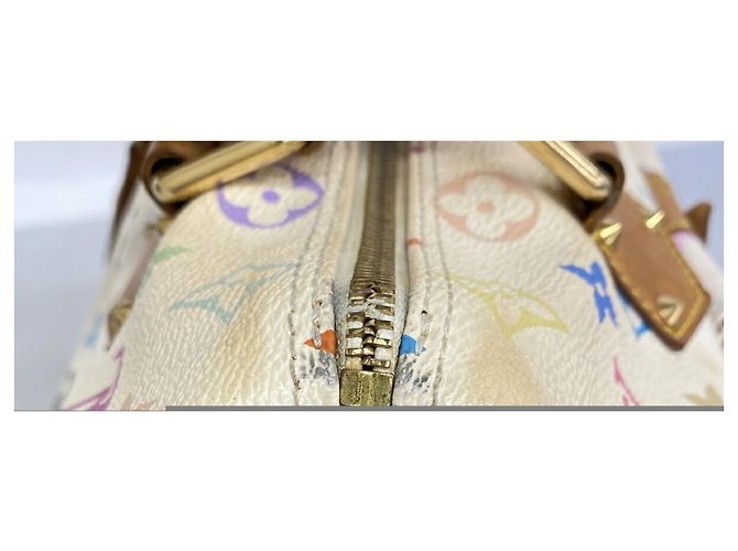 Borsa Louis Vuitton Monogram Multicolor Speedy 30 M92643 Blanc Bianco - vista 5