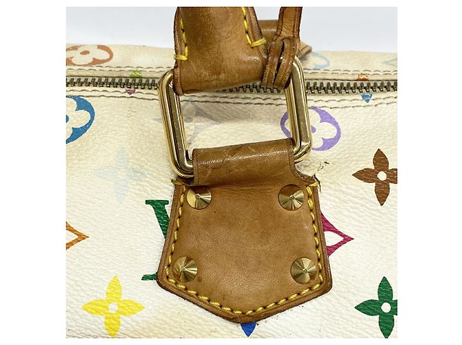 Borsa Louis Vuitton Monogram Multicolor Speedy 30 M92643 Blanc Bianco - vista 8