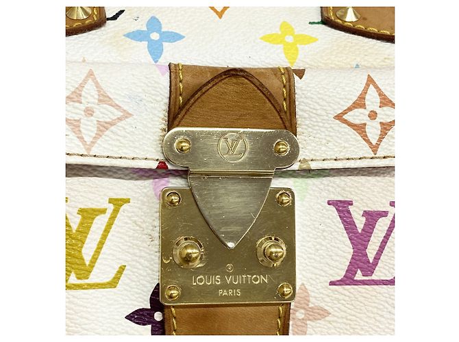 Borsa Louis Vuitton Monogram Multicolor Speedy 30 M92643 Blanc Bianco - vista 9