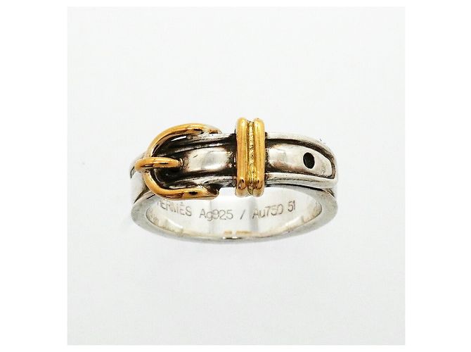 Ring Hermès Anello Hermes Ceinture in Oro Giallo e Argento - vista 2