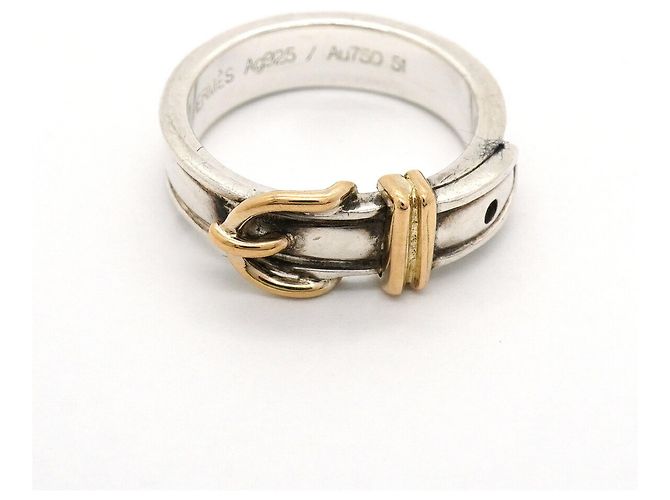 Ring Hermès Anello Hermes Ceinture in Oro Giallo e Argento - vista 3