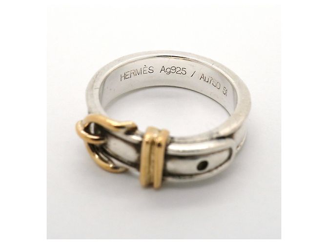 Ring Hermès Anello Hermes Ceinture in Oro Giallo e Argento - vista 4