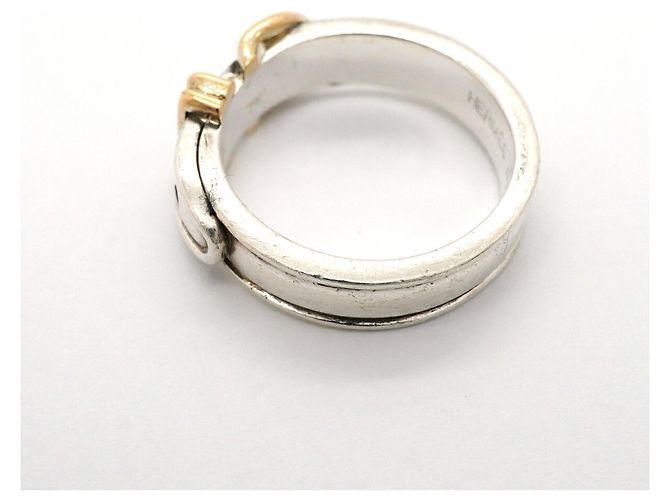 Ring Hermès Anello Hermes Ceinture in Oro Giallo e Argento - vista 9