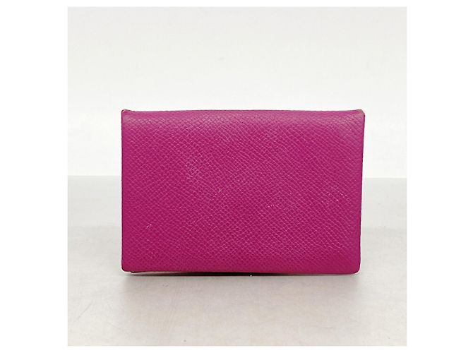 Hermès Tarjetero Hermes Calvi Rose Purple Púrpura - vista 8