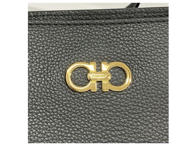 Salvatore Ferragamo Gancini Ledertote Schwarz - Ansicht 8