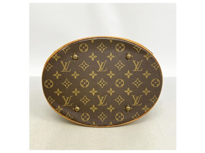 Borsa Tote Louis Vuitton Monogram Bucket GM Marrone - vista 3