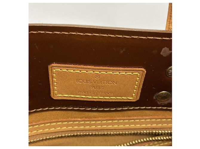 Borsa Louis Vuitton Vernis Lead PM M91146 in Bronze Bronzo - vista 5