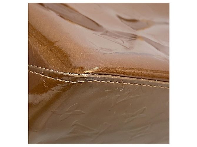 Borsa Louis Vuitton Vernis Lead PM M91146 in Bronze Bronzo - vista 6