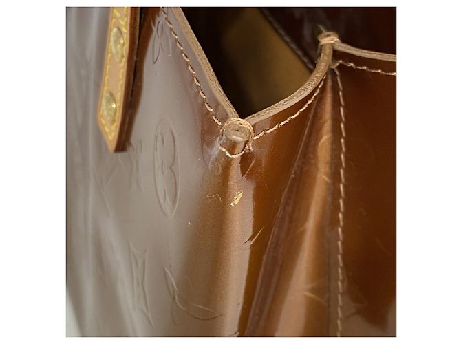 Borsa Louis Vuitton Vernis Lead PM M91146 in Bronze Bronzo - vista 9
