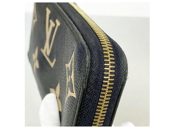 Louis Vuitton Monogram Empreinte Bicolor Zippy Wallet Schwarz Beige - Ansicht 5