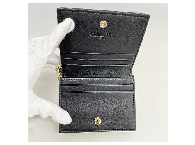 Christian Dior Cannage Ledergeldbörse Schwarz - Ansicht 3