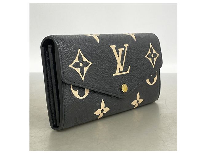 Louis Vuitton Monogram Empreinte Bicolor Portefeuille Sarah Long Wallet Nero Beige - vista 2