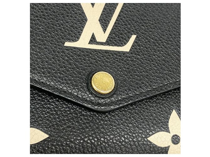 Louis Vuitton Monogram Empreinte Bicolor Portefeuille Sarah Long Wallet Nero Beige - vista 7