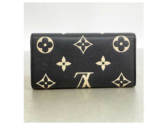 Louis Vuitton Monogram Empreinte Bicolor Portefeuille Sarah Long Wallet Nero Beige - vista 9