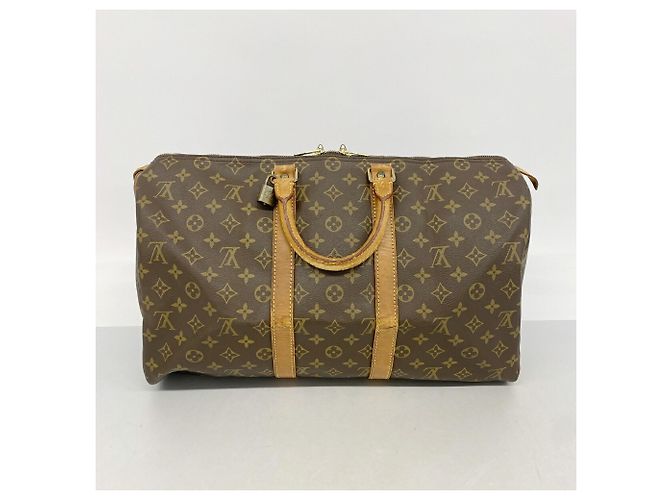 Borsa Louis Vuitton Boston Monogram Keepall 45 Marrone - vista 11