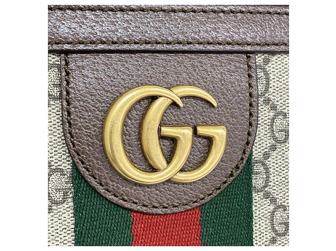 Borsa a tracolla Gucci Ophidia 547926 Marrone Beige - vista 9