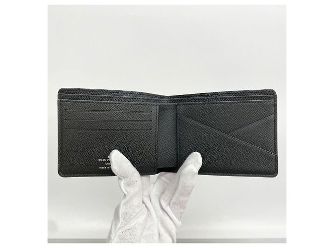 Louis Vuitton Monogram Eclipse Portefeuille Multiple Wallet Nero - vista 3