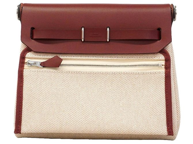 Hermès Borsa a tracolla Hermes Herbag Zip Mini Rosso - vista 6