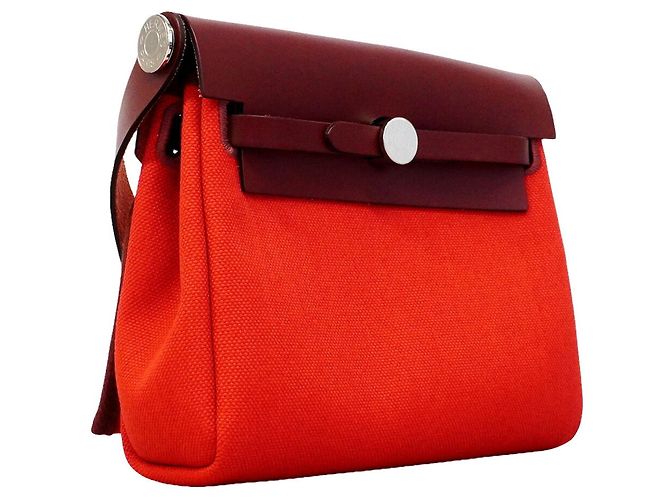 Hermès Borsa a tracolla Hermes Herbag Zip PM Rosso - vista 2