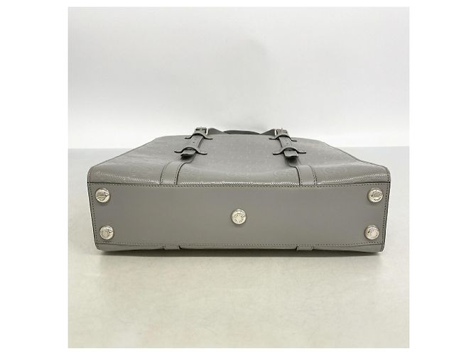 Sac cabas Gucci en cuir gris Marron - vue 3