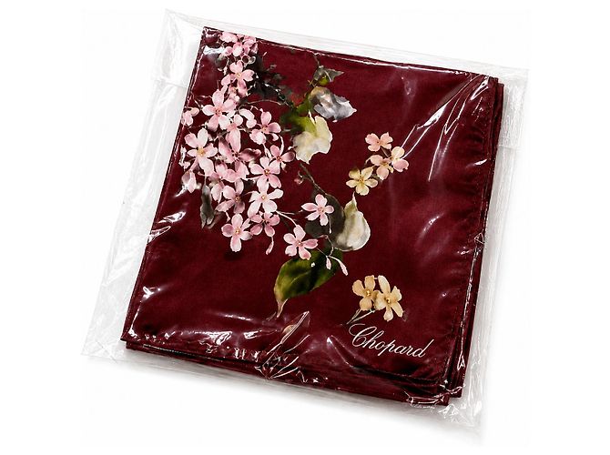 Foulard in seta Chopard con stampa floreale Rosa Bianco Rosso Giallo - vista 3